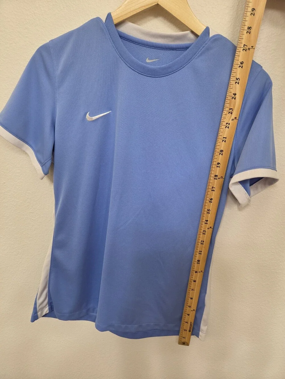 Nike  Sky Blue Short-Sleeve Athletic Jersey with White Accents